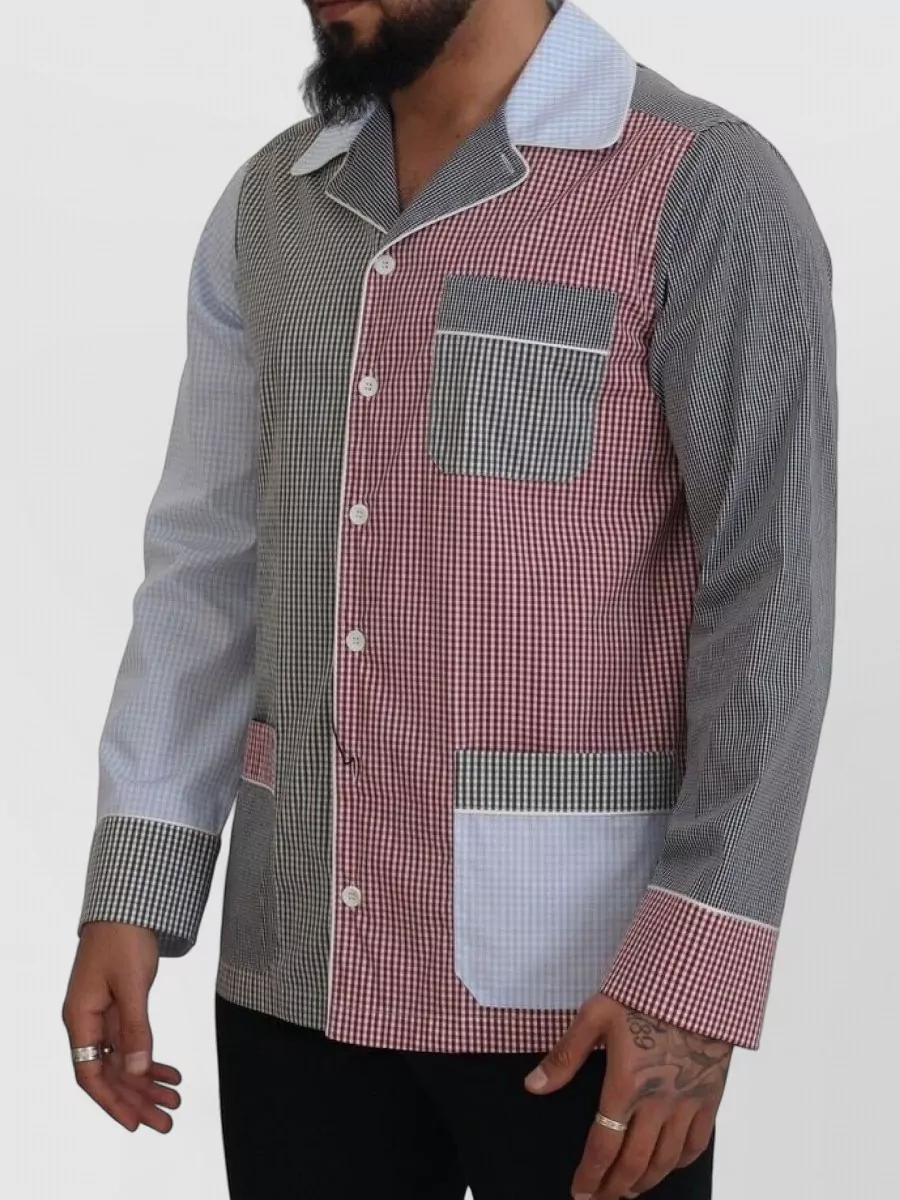 Dolce&Gabbana Cotton Checked Patchwork Long-Sleeve Shirt