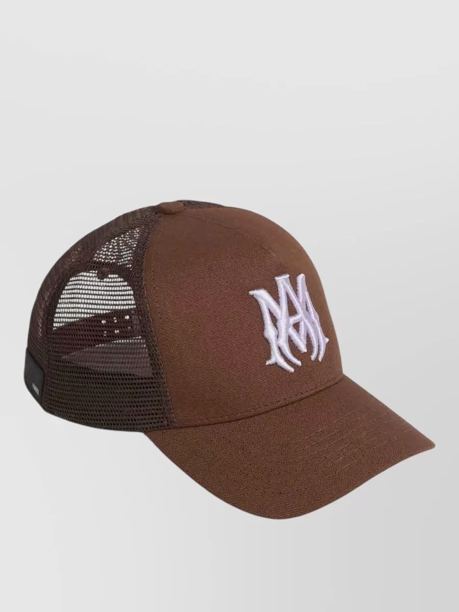 Amiri Logo Trucker Hat Curved Brim Mesh