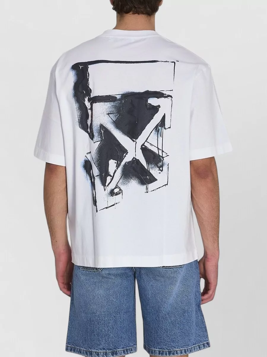 Off-White Arrow Spray Back Logo Cotton T Shirt