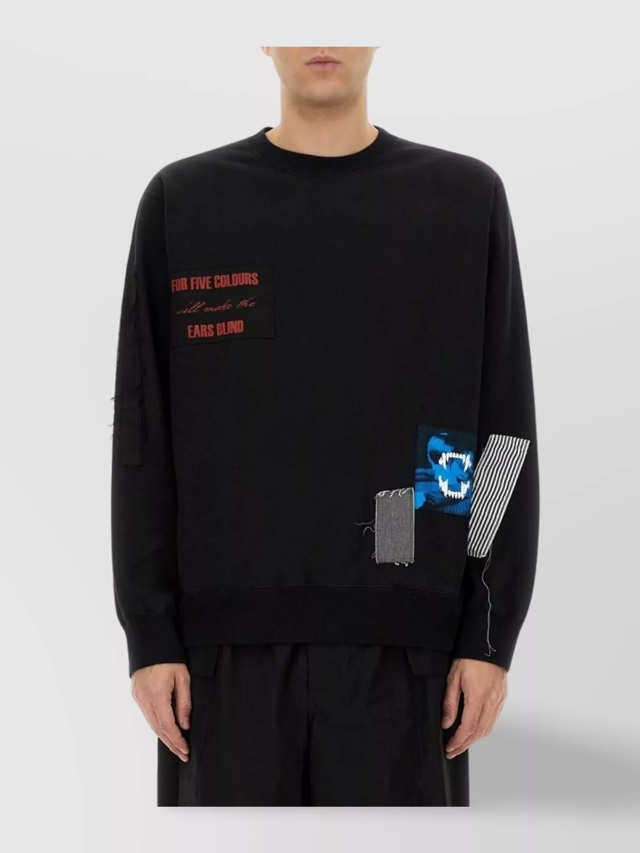 Undercover Crew Neck Patchwork Sweater
