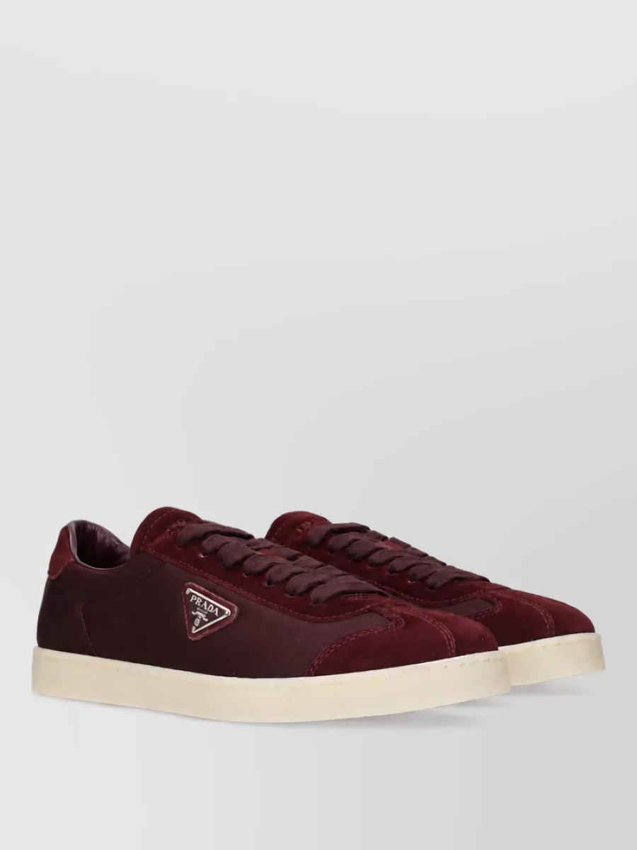 Prada textile lace-up sneakers