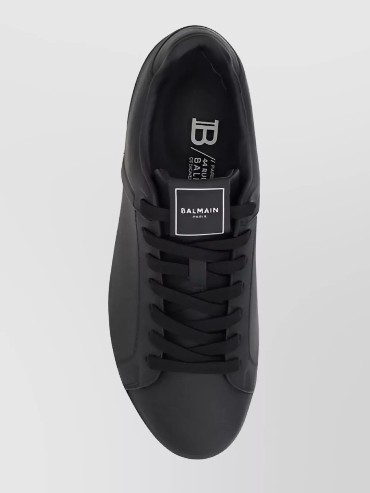 Balmain Court Leather Sneakers Flat Sole