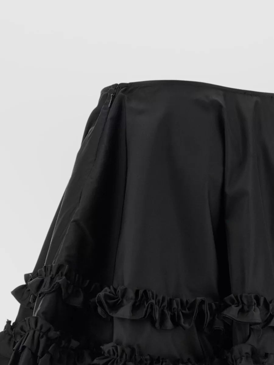 Ganni Nylon Frilled Mini A-Line Skirt