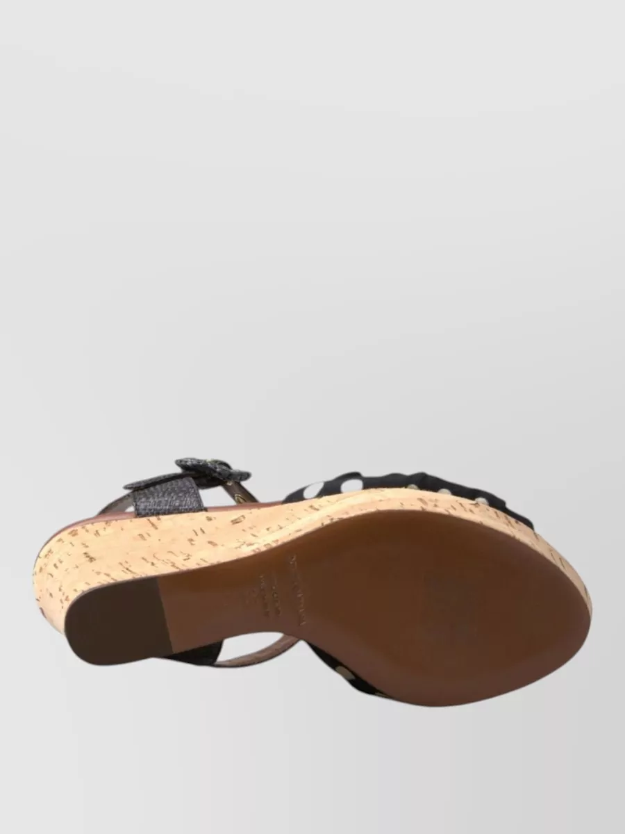 Dolce&Gabbana Polka-Dot Wedge Sandals