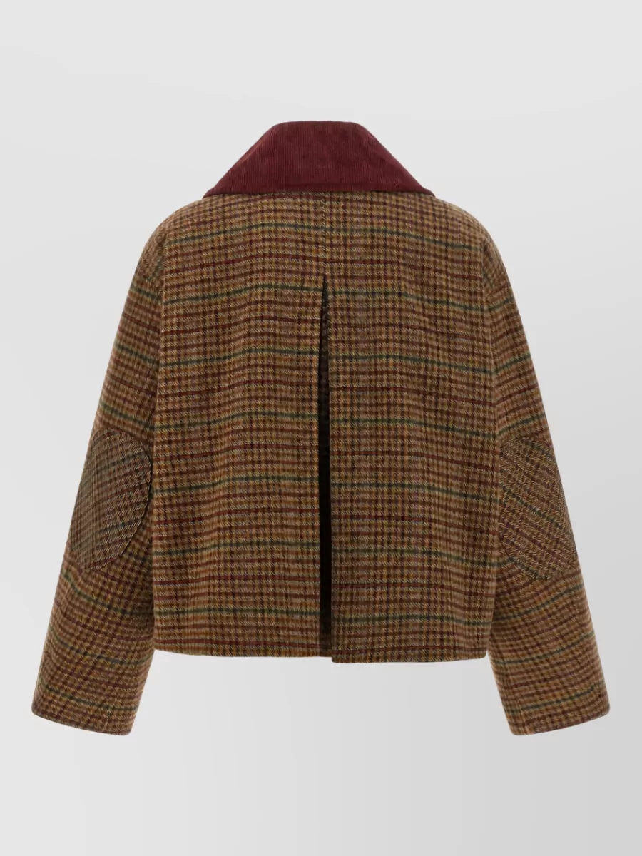Ganni Checked Twill Single Breasted Jacket