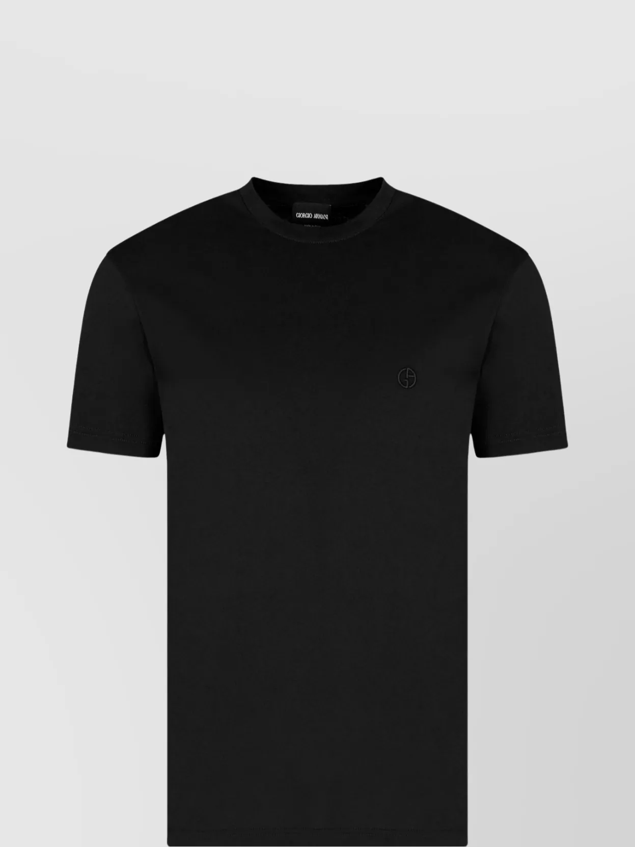 Giorgio Armani Official Store Viscose And Cashmere Jacquard Jersey Crew-neck T-shirt In Black