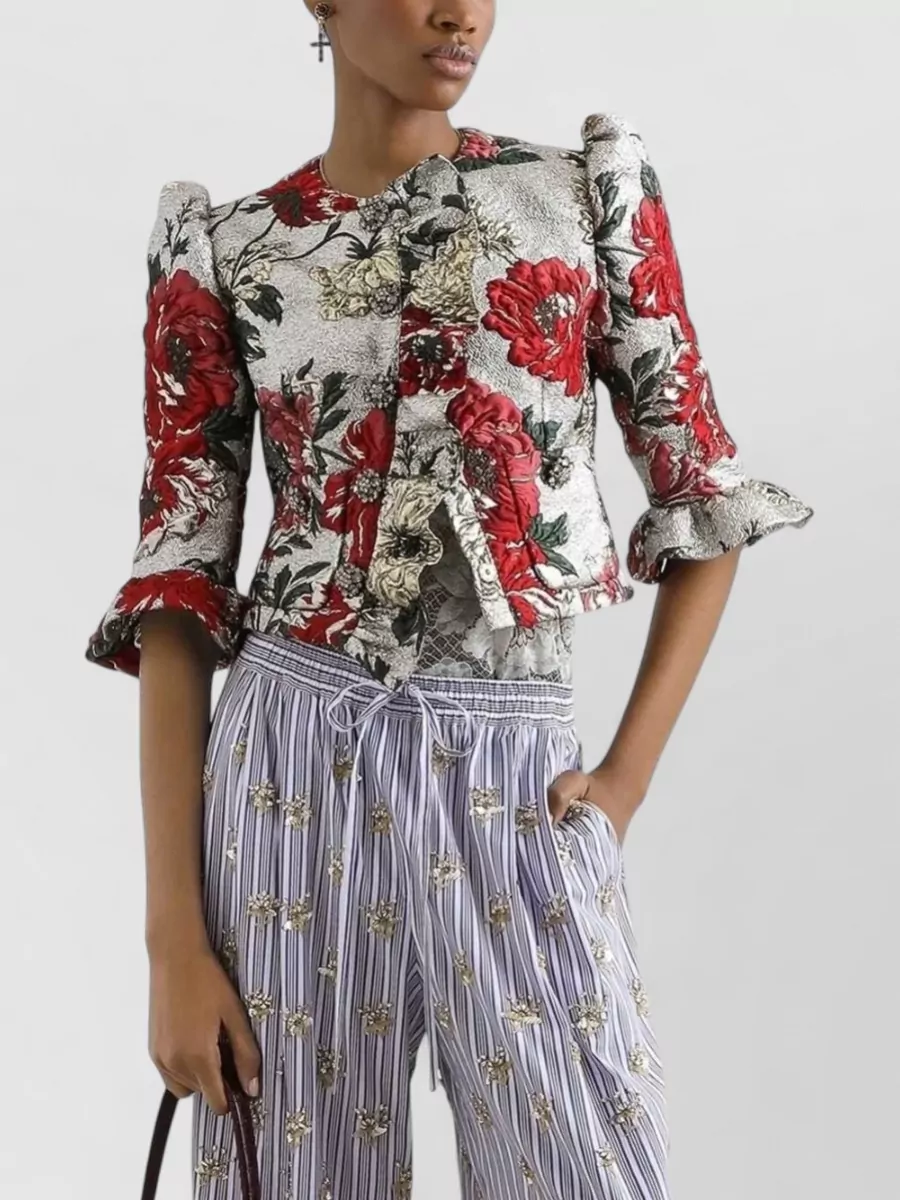 Dolce&Gabbana Silk Cropped Jacquard Jacket