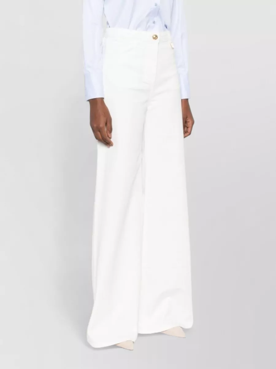 Elisabetta Franchi High Waist Flared Denim Trousers Wide Leg
