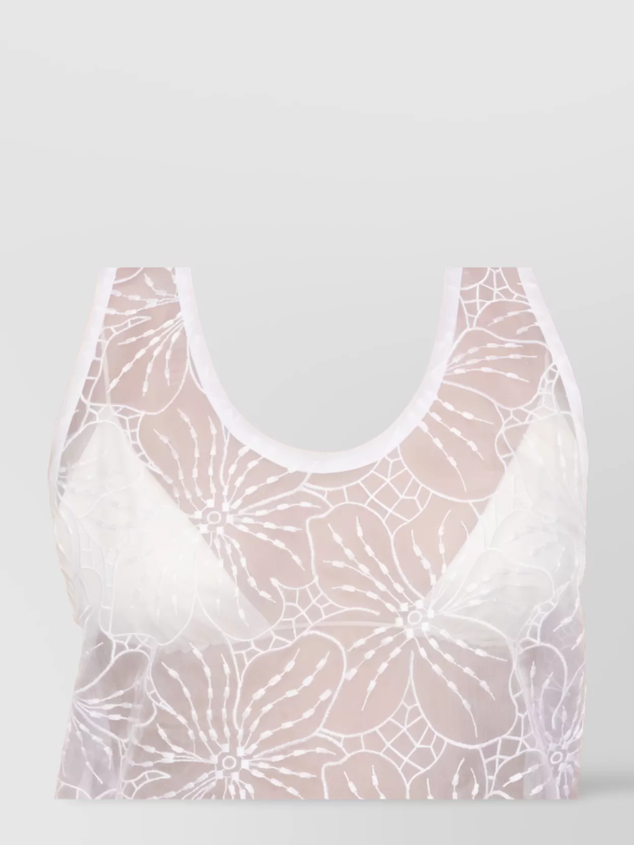 Genny Floral Pattern Silk Tank Top