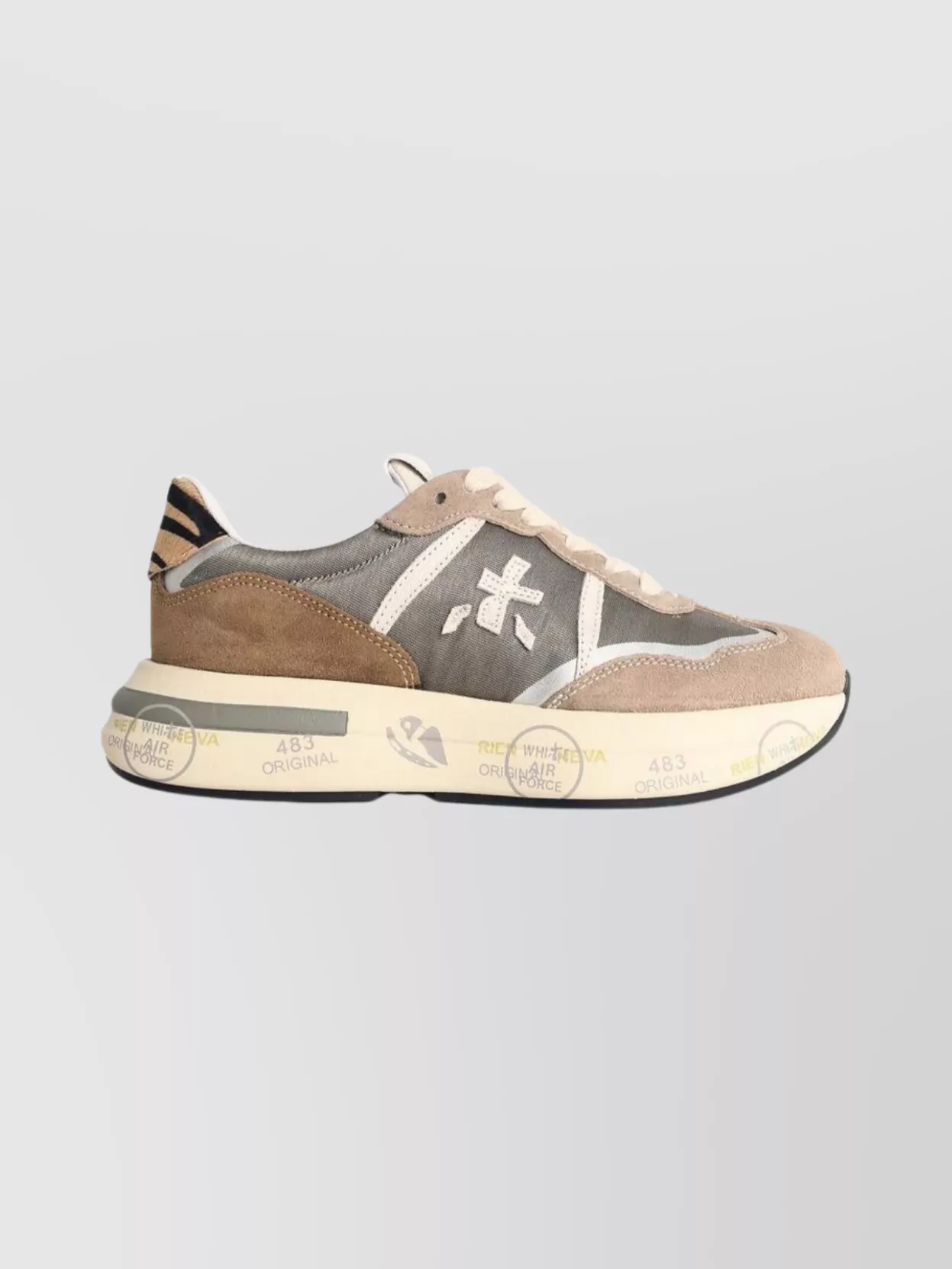 Premiata Leather Blend Sneakers Contrast Sole