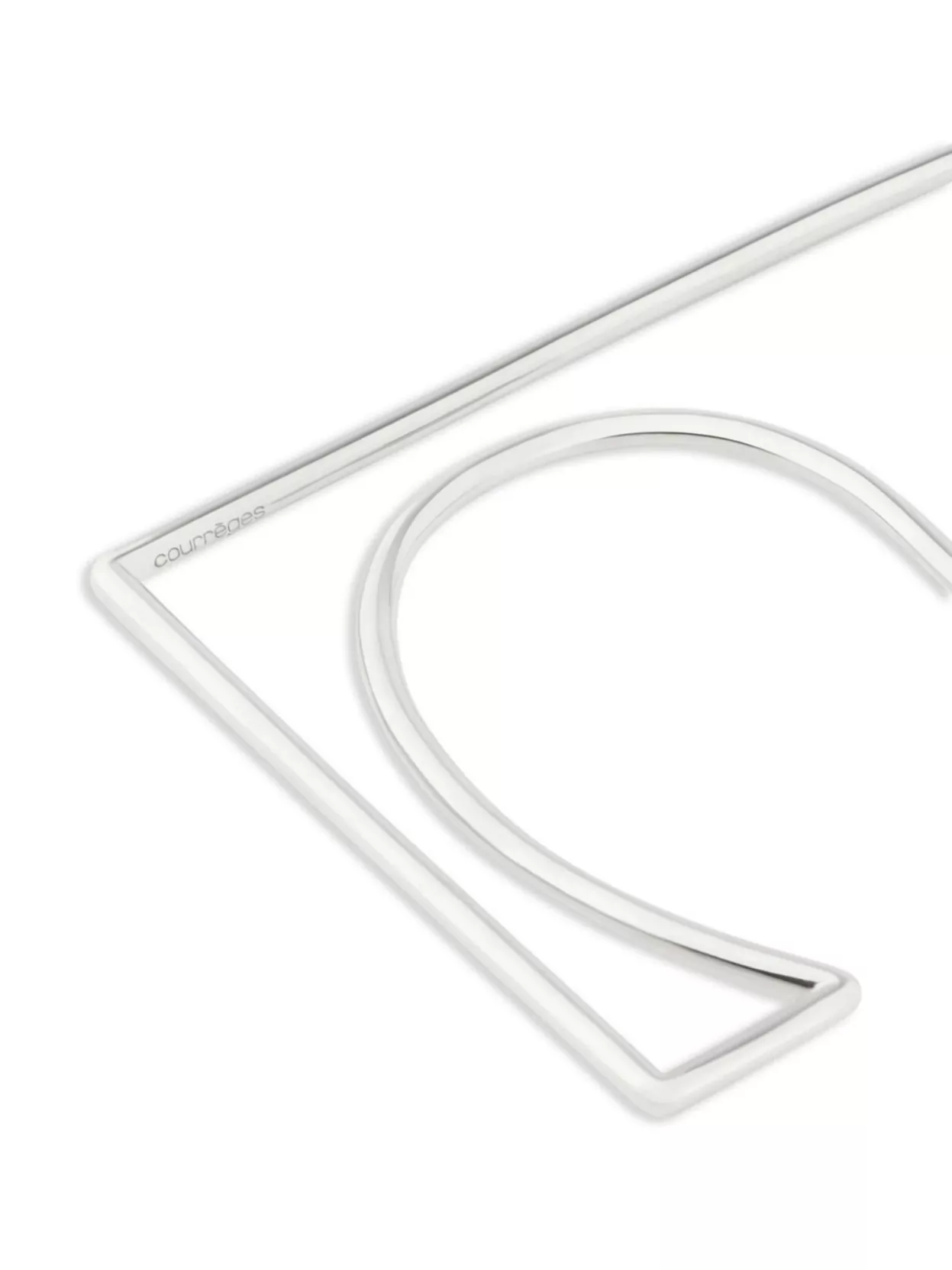 COURRÈGES GEOMETRIC OPEN HOOP EARRINGS PAIR