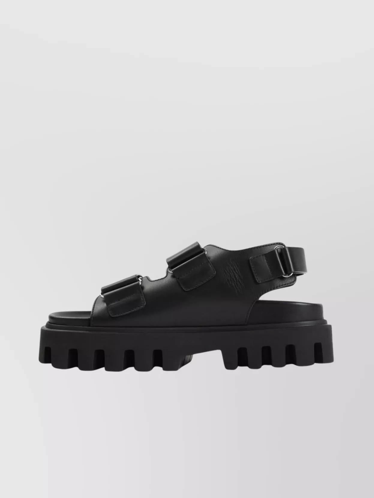 Shop Alexander Mcqueen Leather And Rubber Sandals In Black