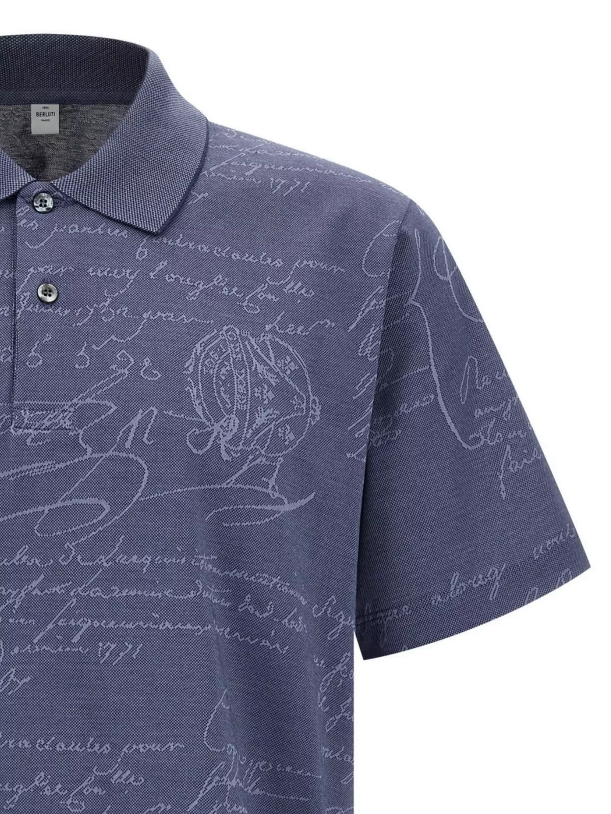 Berluti Printed Polo Shirt With Collar And Slits