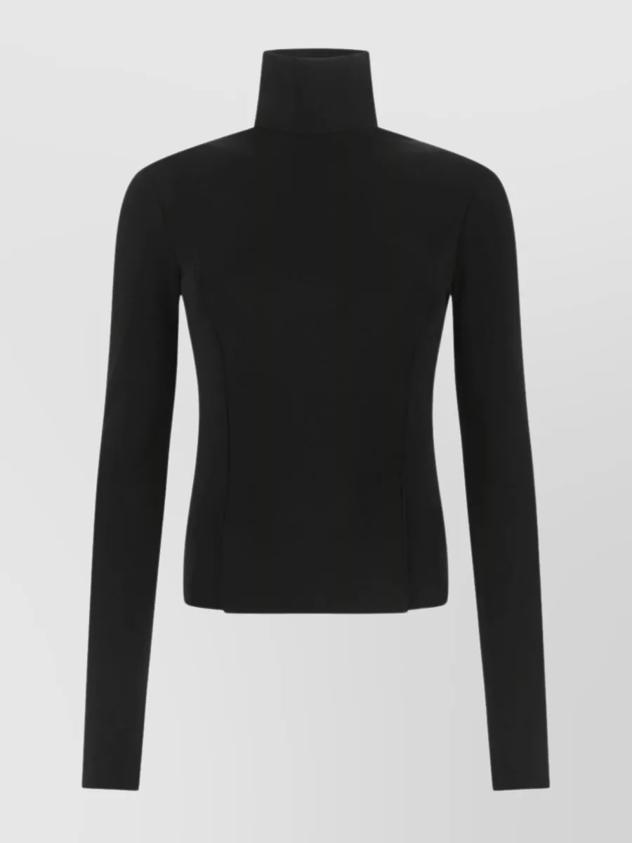 Shop Givenchy Ribbed Knit High Neck Top With Back Cut-outs In Black