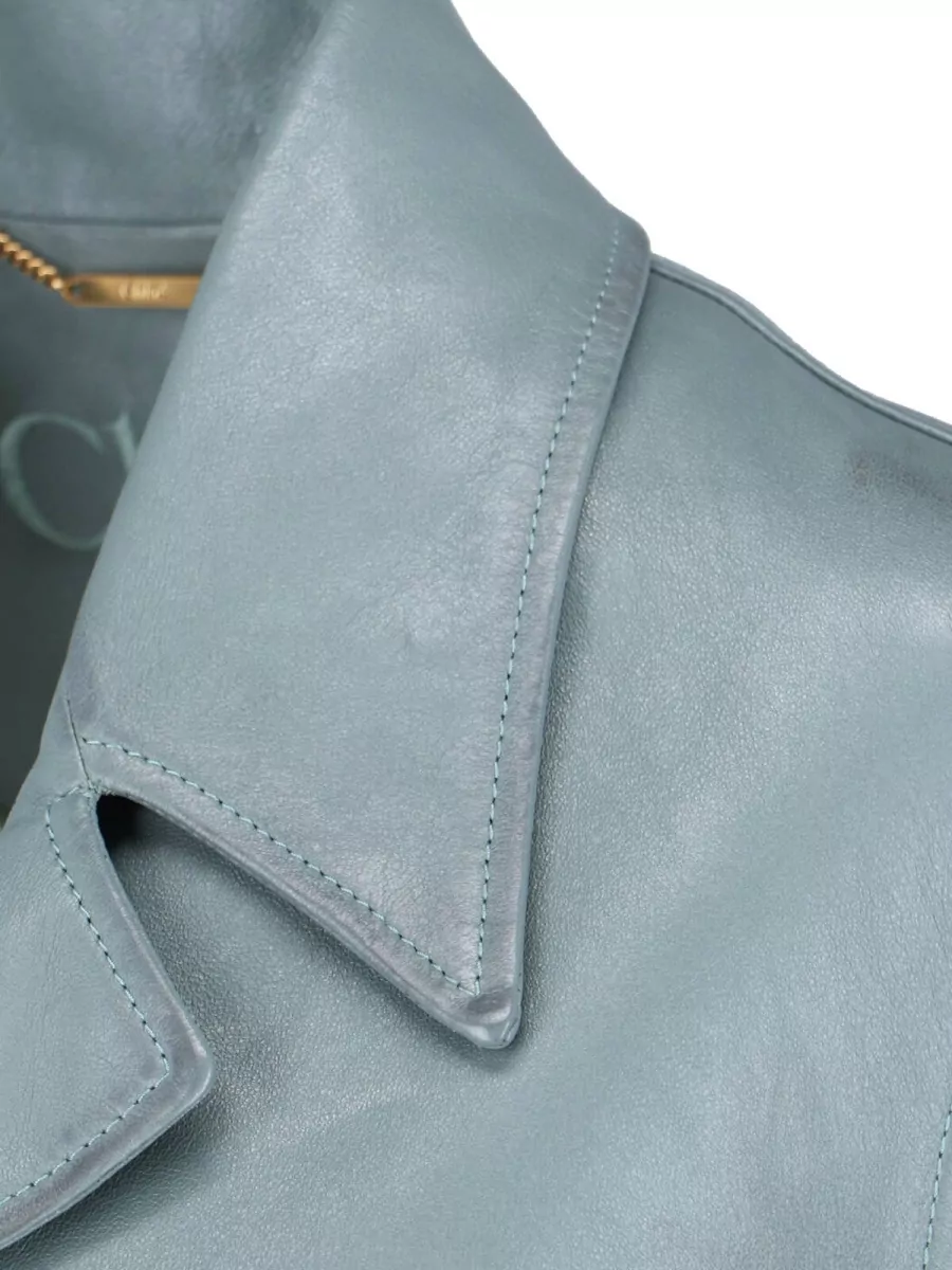 Chloé Lamb Leather Single-Breasted Coat