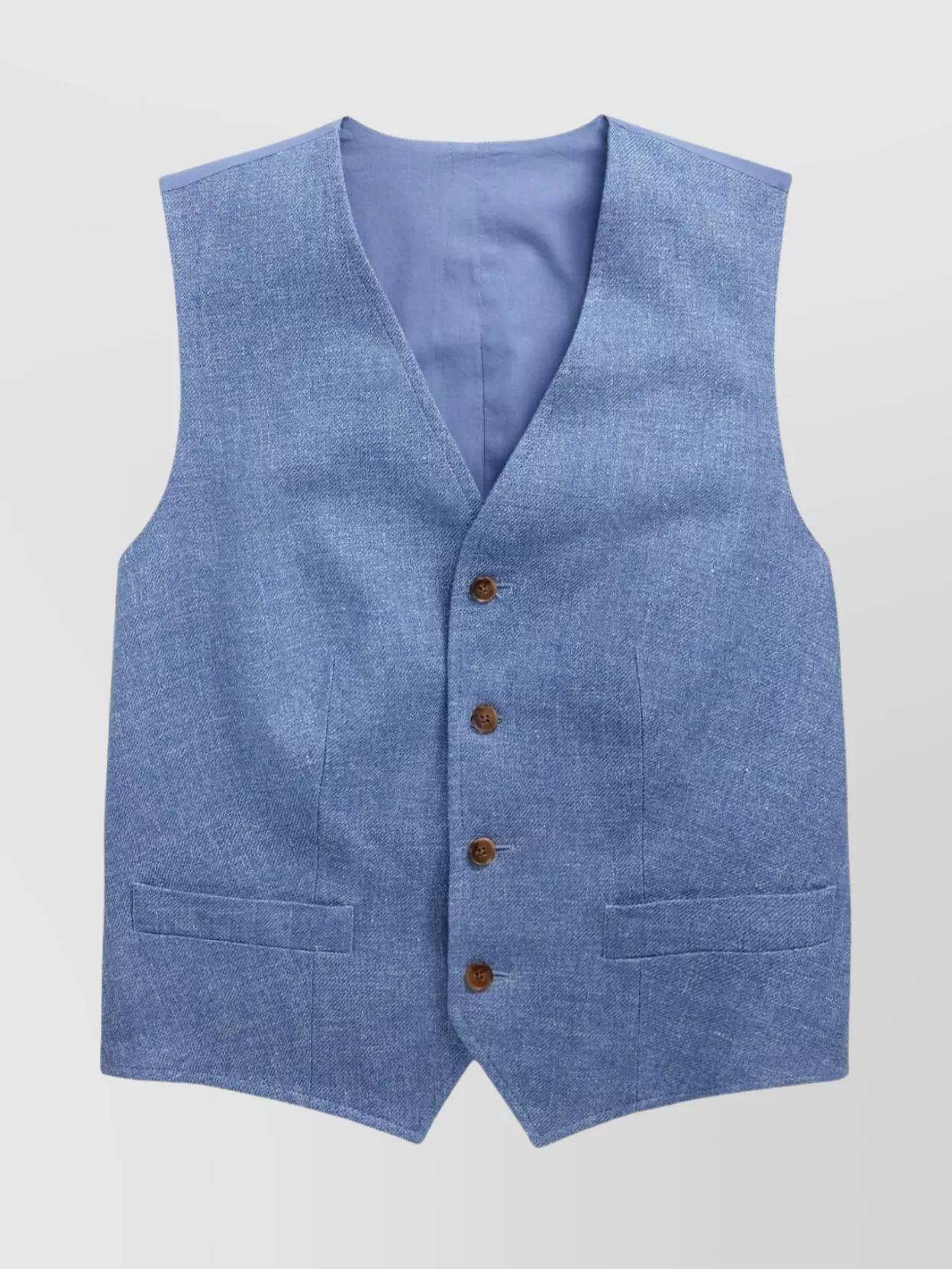 Ralph Lauren V-neck Gilet With Adjustable Back Strap In Blue