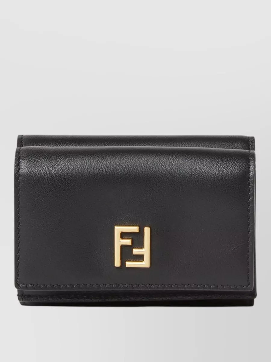 Fendi calf leather trifold wallet