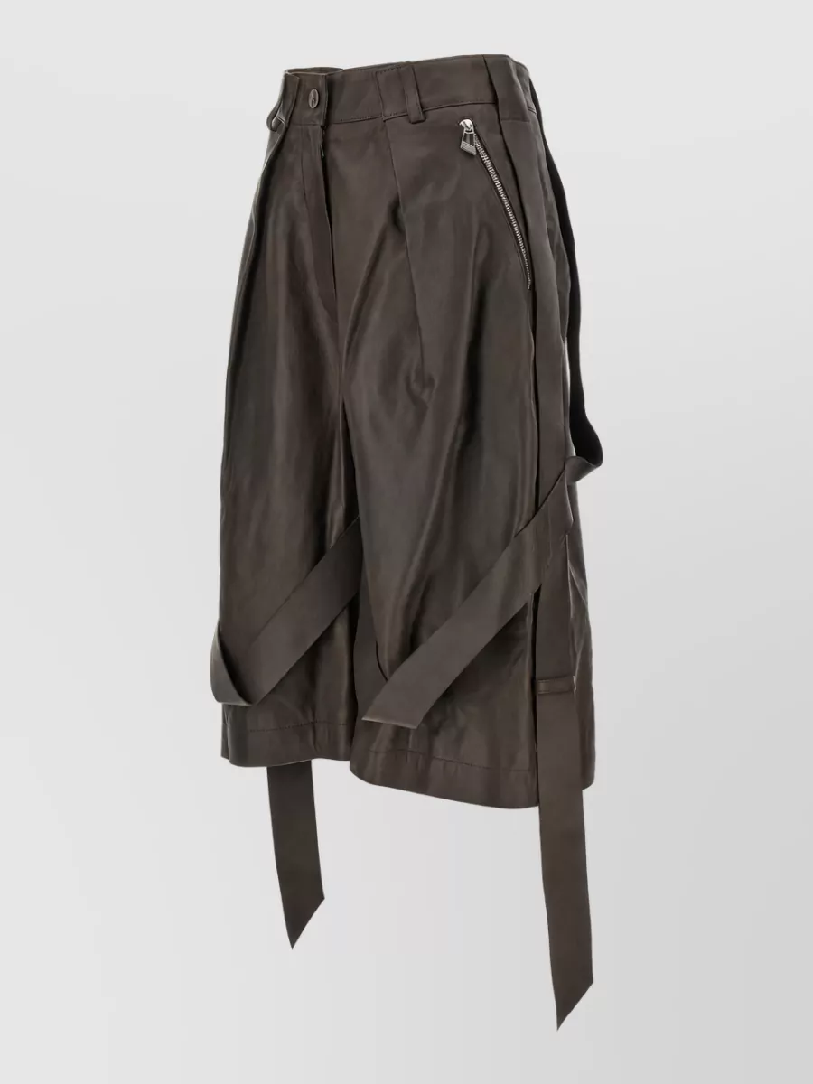 The Attico Leather Bermuda Shorts