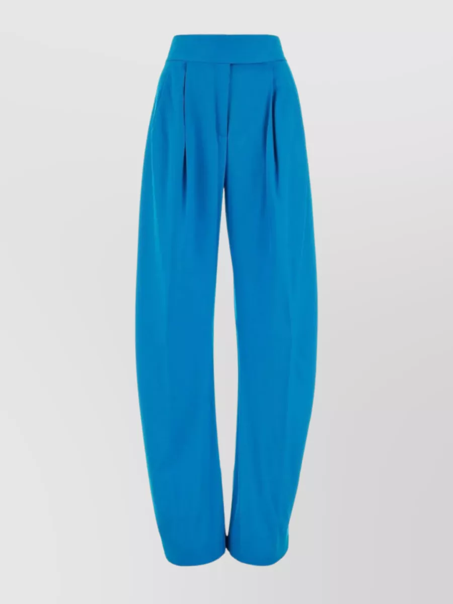 Shop Attico Gary Stretch Wool Wide-leg Pant In Blue