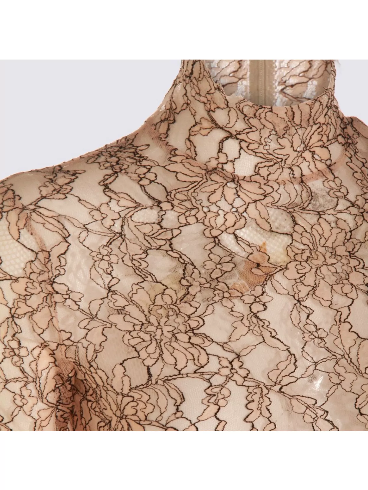 Valentino Floral Lace Jumpsuit High Neckline