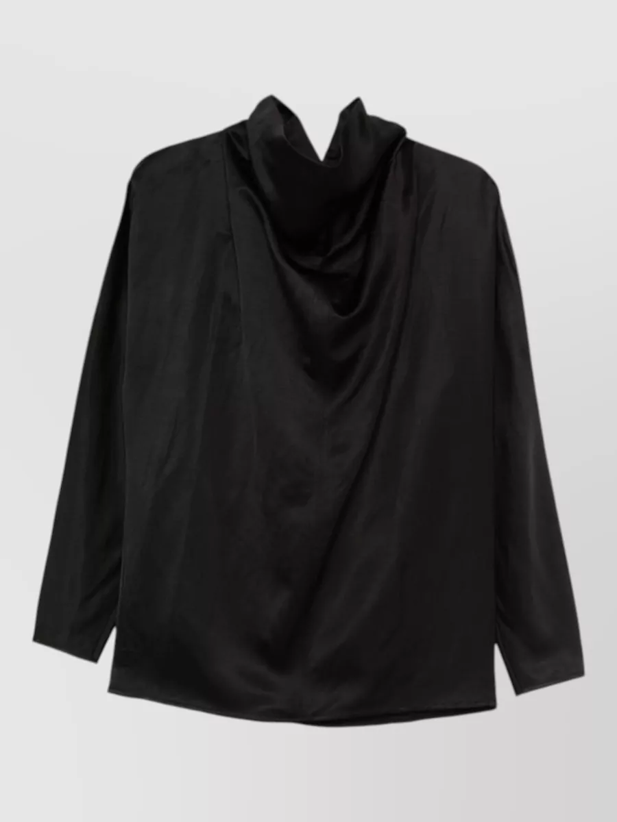 Totême High Collar Top Relaxed Fit Draped