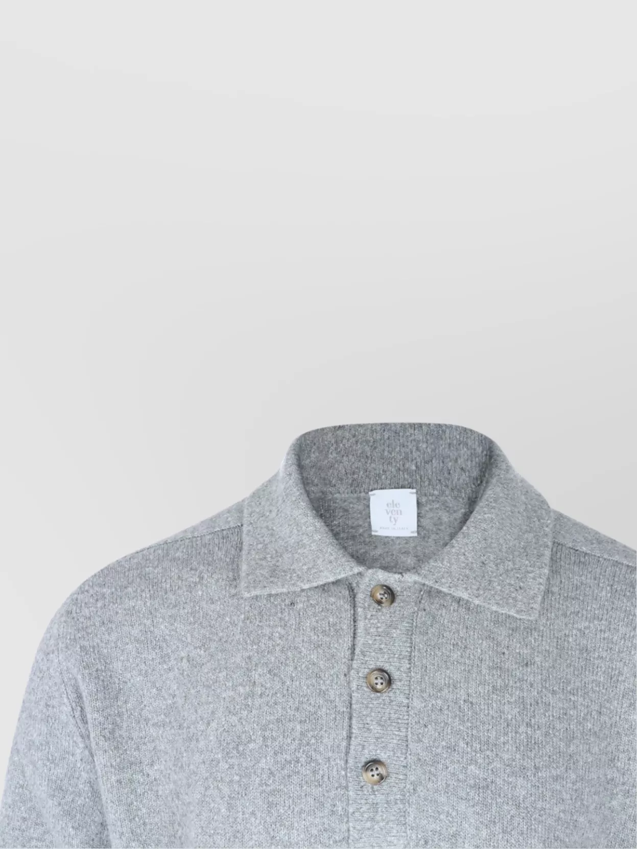 Eleventy Ribbed Crewneck Sweater With Cuffs And Hem In Gray