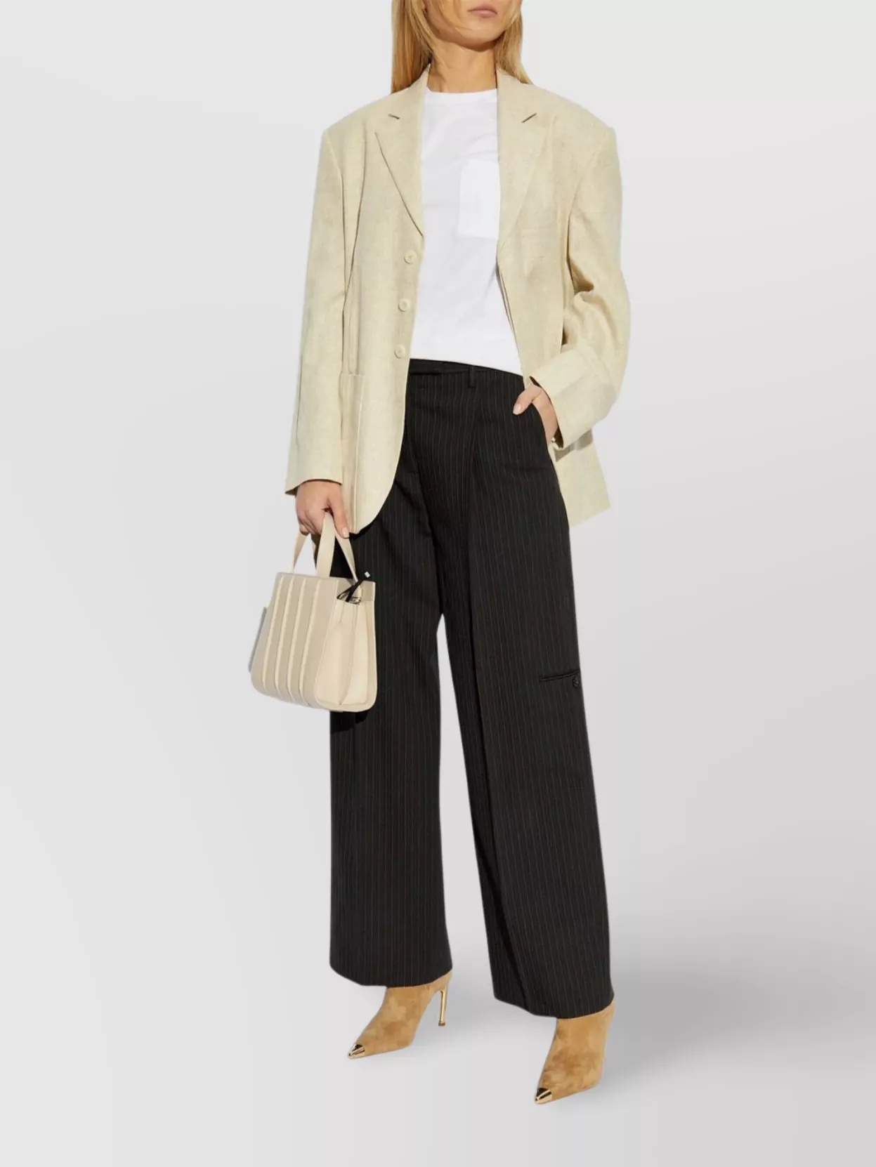 Max Mara Short Sleeve Crew Neck Top With Pocket