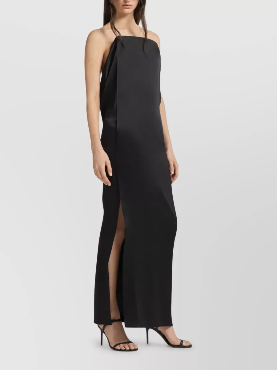 Courrèges Strapless Satin Maxi Dress