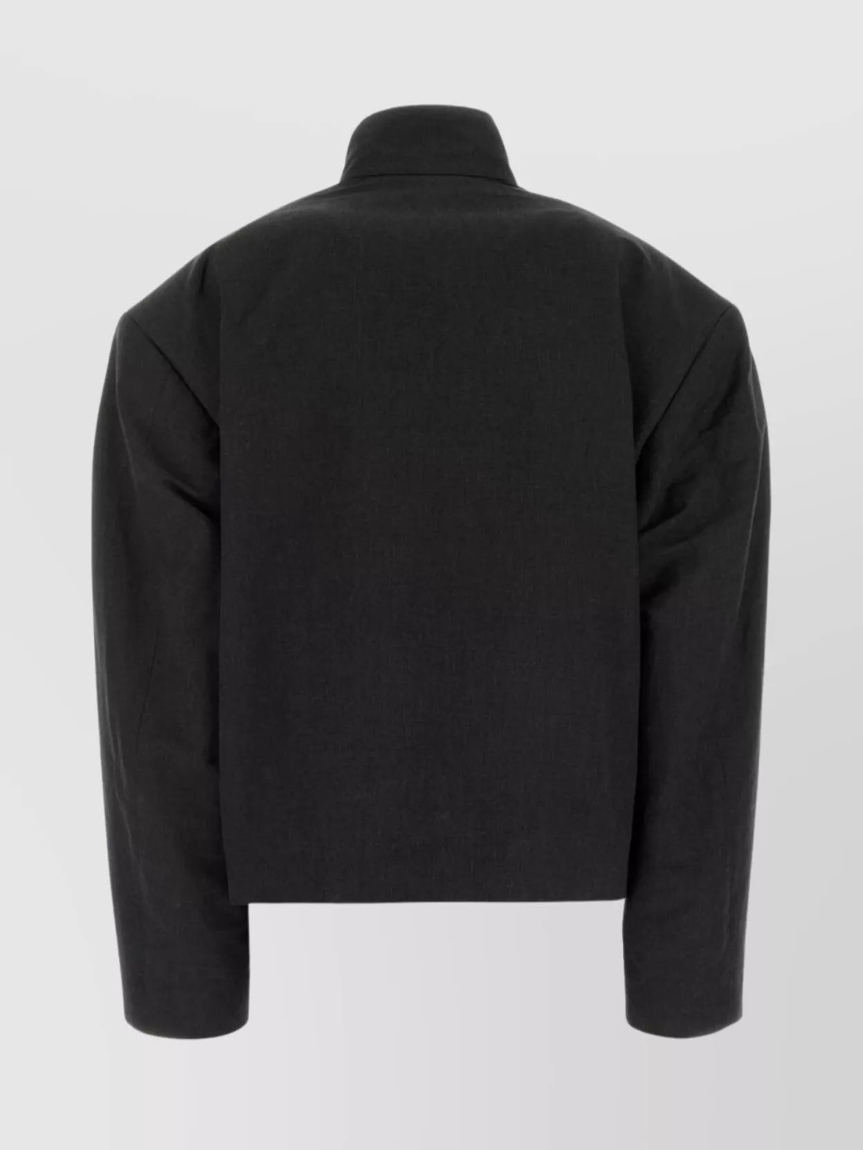 Balenciaga Modern Linen Blend High Collar Jacket In Black