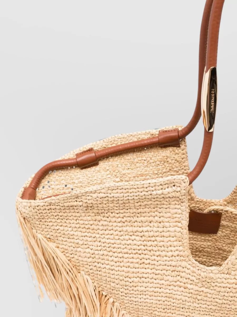 Zimmermann Raffia Fringed Beach Bag