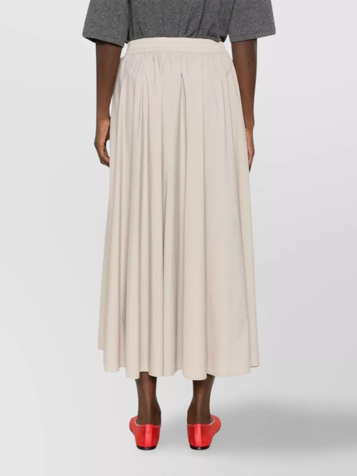 Herno Pleated Stretch Nylon Midi Skirt