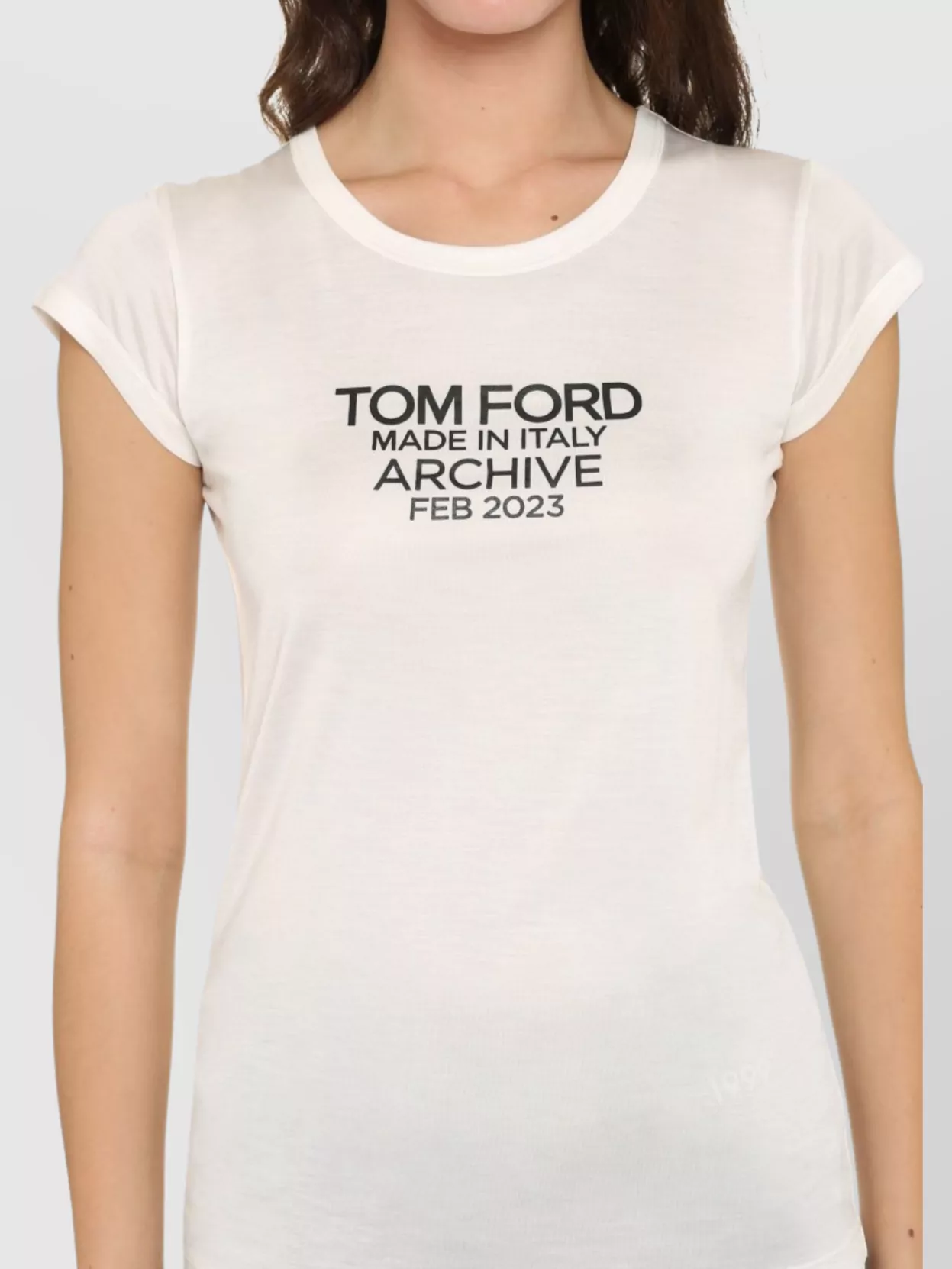 Tom Ford Silk T-Shirt With Cap Sleeves And Printed Design