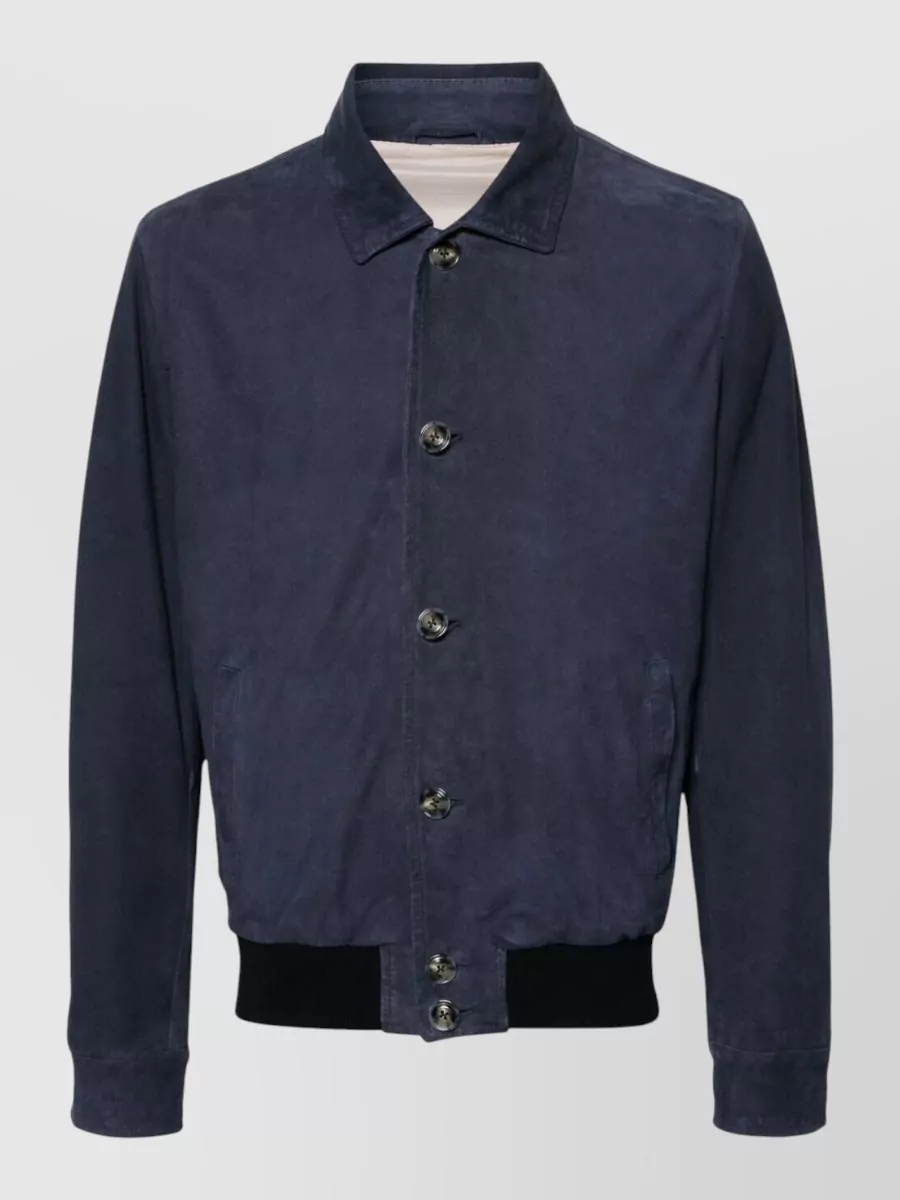 Barba Napoli leather bomber jacket