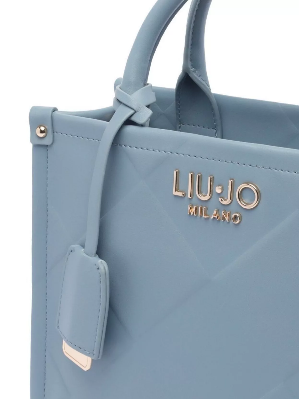 Liu •jo Quilted Denim Cross-body Bag With 2 Handles In Blue