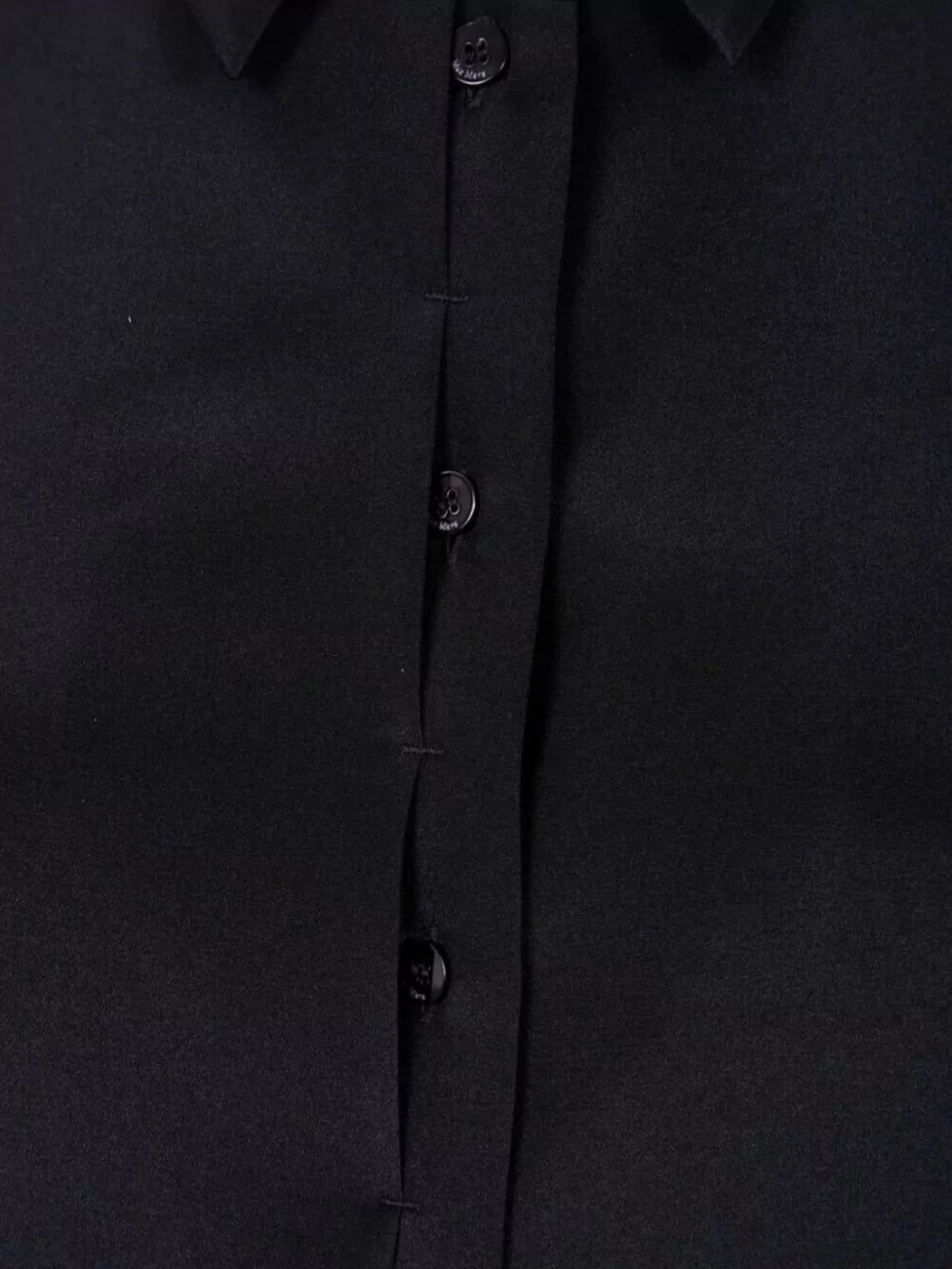 Max Mara Relaxed Fit Black Silk-elastane Blend Shirt In Black