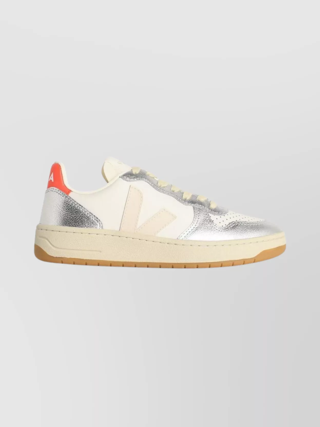 Veja Leather Sneakers With Perforated Design And Rubber Sole