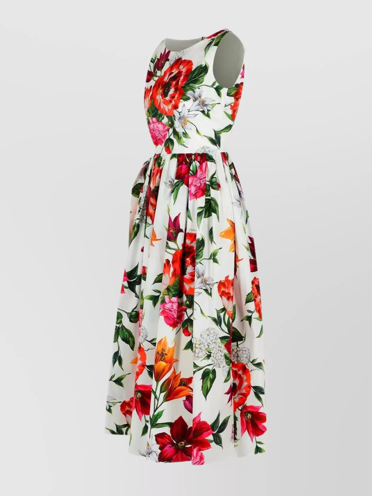 ワンピース DOLCE & GABBANA POPLIN SLEEVELESS DRESS WITH FLOWER PRINT Flower-print sleeveless poplin dress in Print for Women
