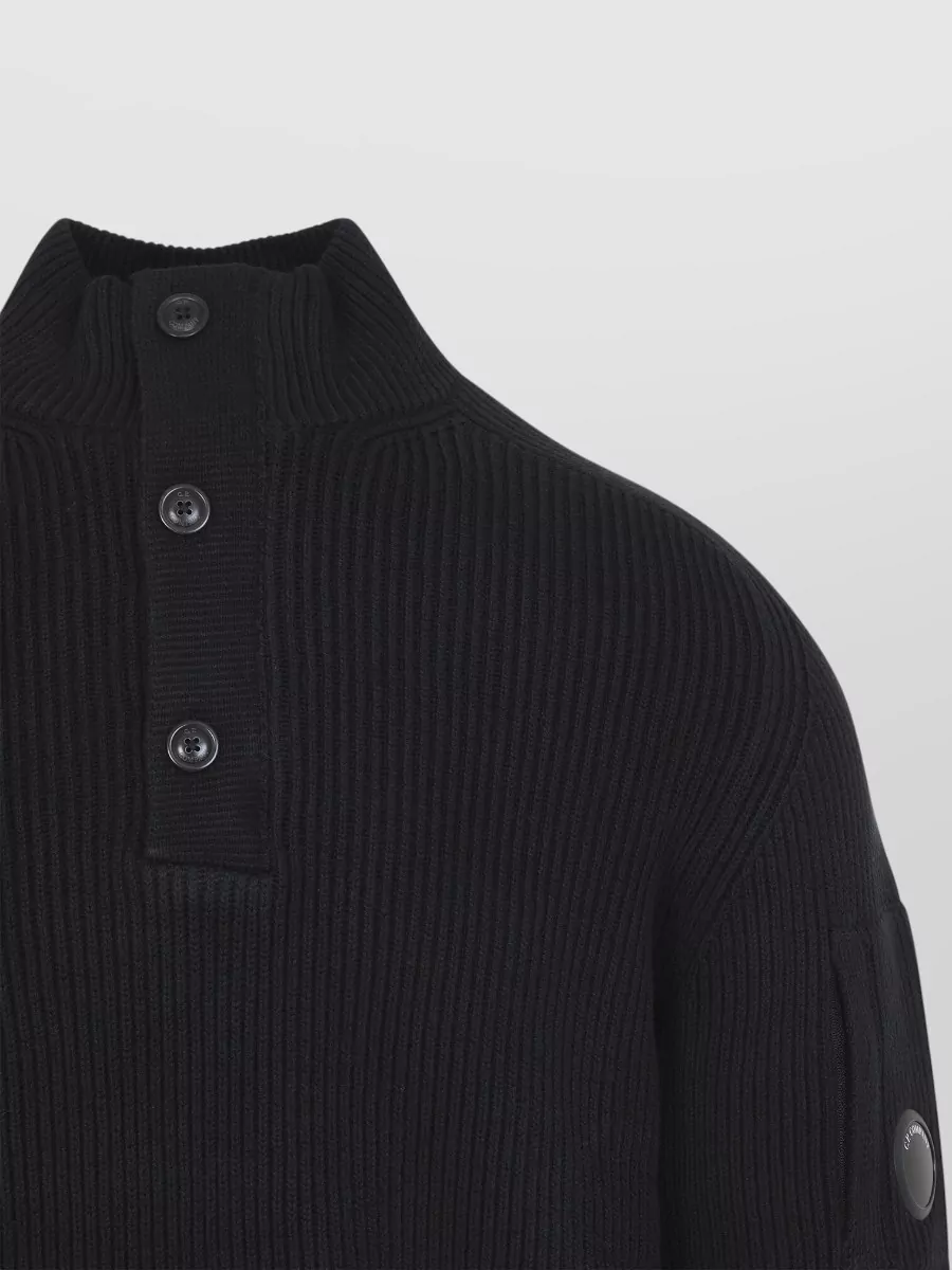 C.p. Company Ribbed High Neck Long Sleeve Top