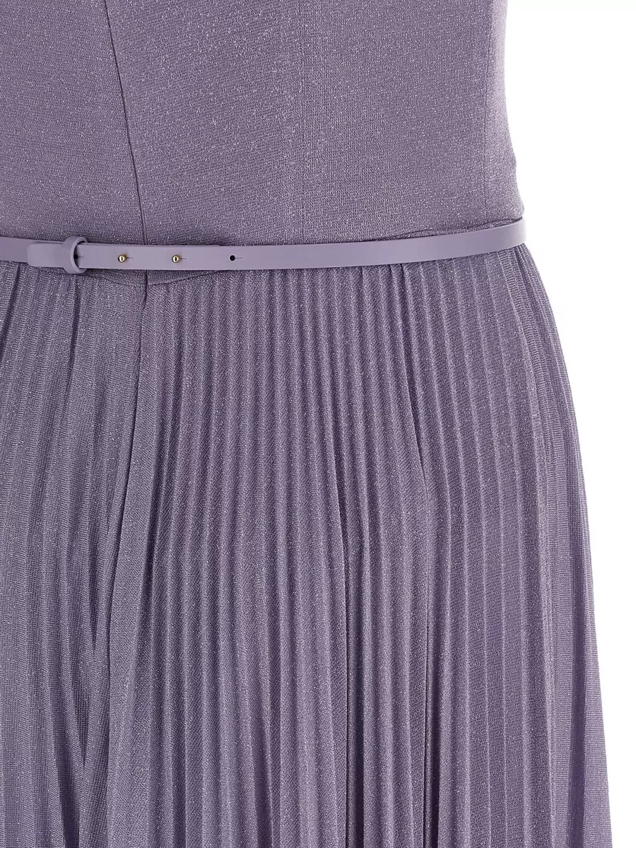 Elisabetta Franchi Carpet Dress Belt Metallic Accents Pleated