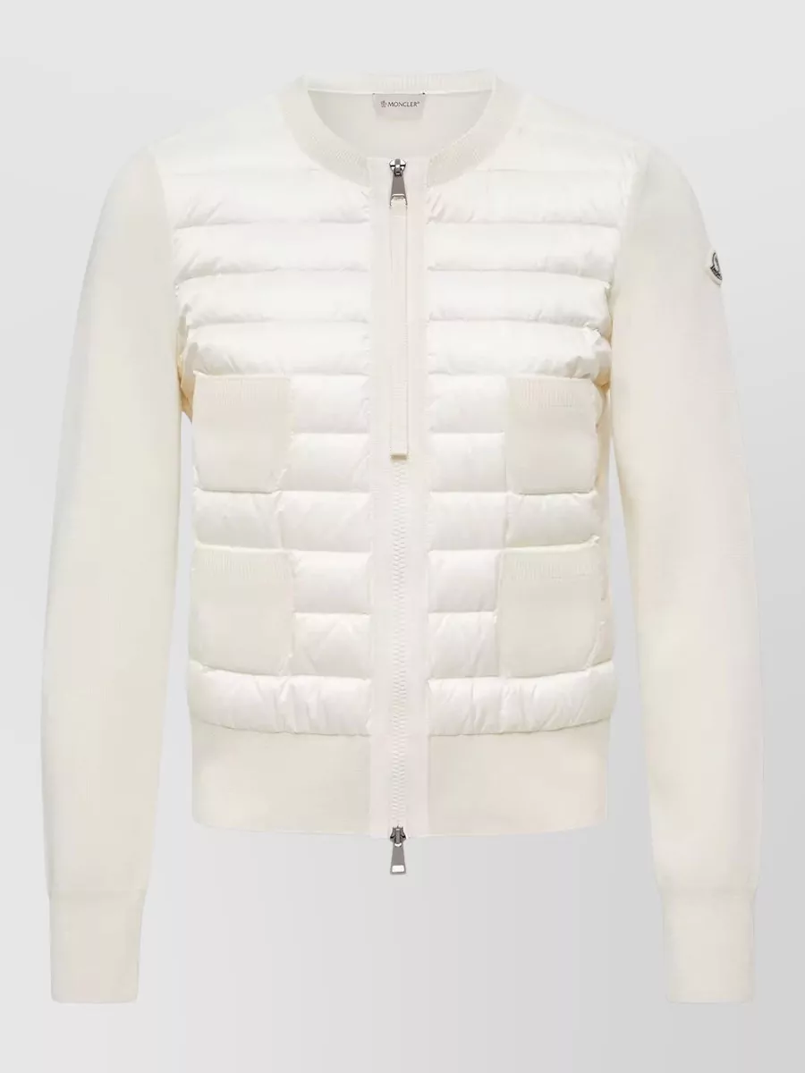 Moncler wool padded zip-up cardigan