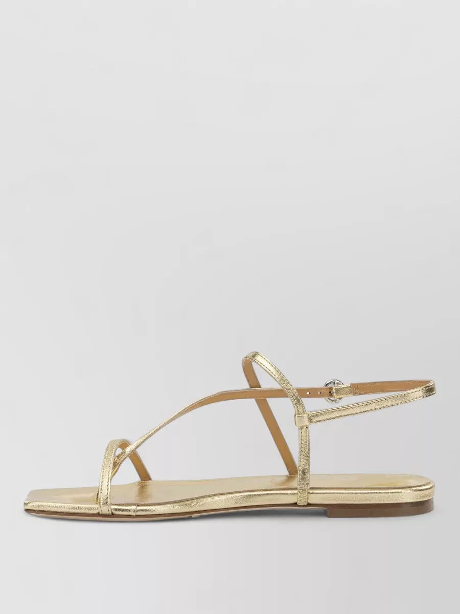 Aeyde Laminated Nappa Leather Flat Slides