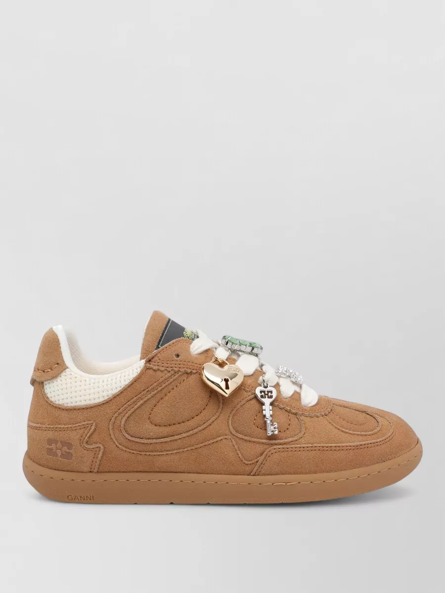 Ganni Suede Leather Low-Top Sneakers