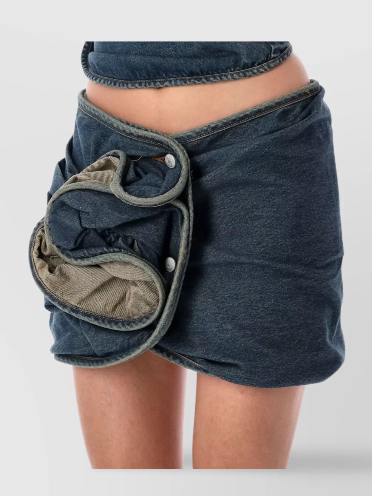 Magda Butrym Asymmetric Button High Waist Mini Skirt