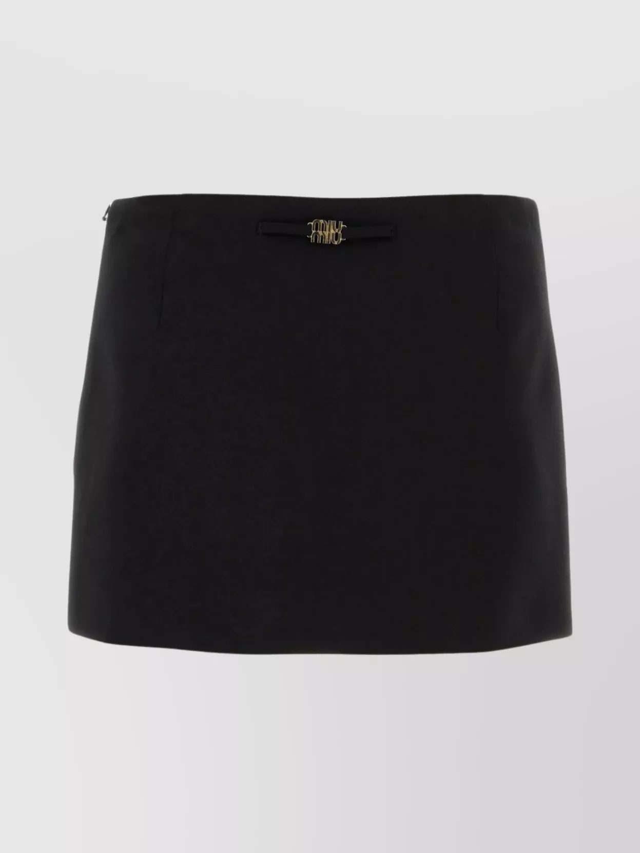 Shop Miu Miu Mini Skirt In Luxurious Stretch Wool In Black