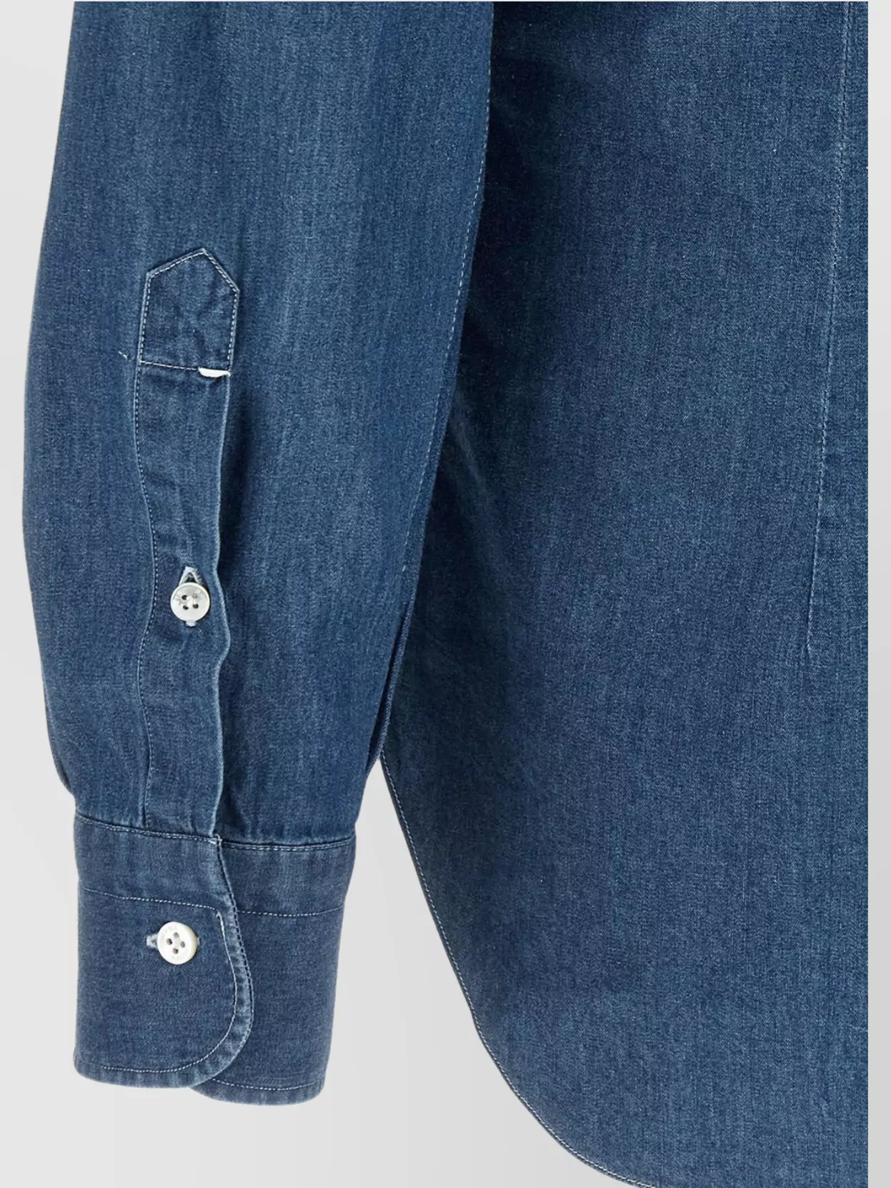 Barba Button-Down Collar Long Sleeve Denim Shirt