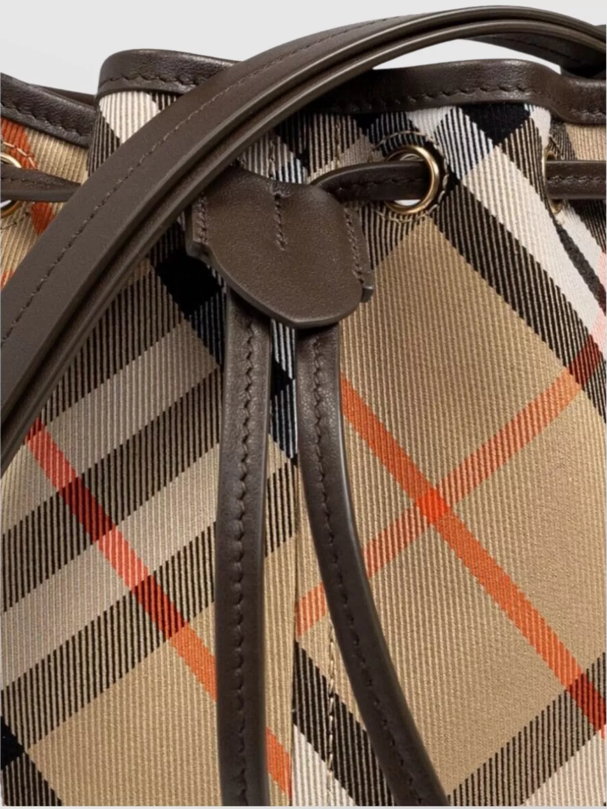 Burberry Drawstring Check Bucket Bag