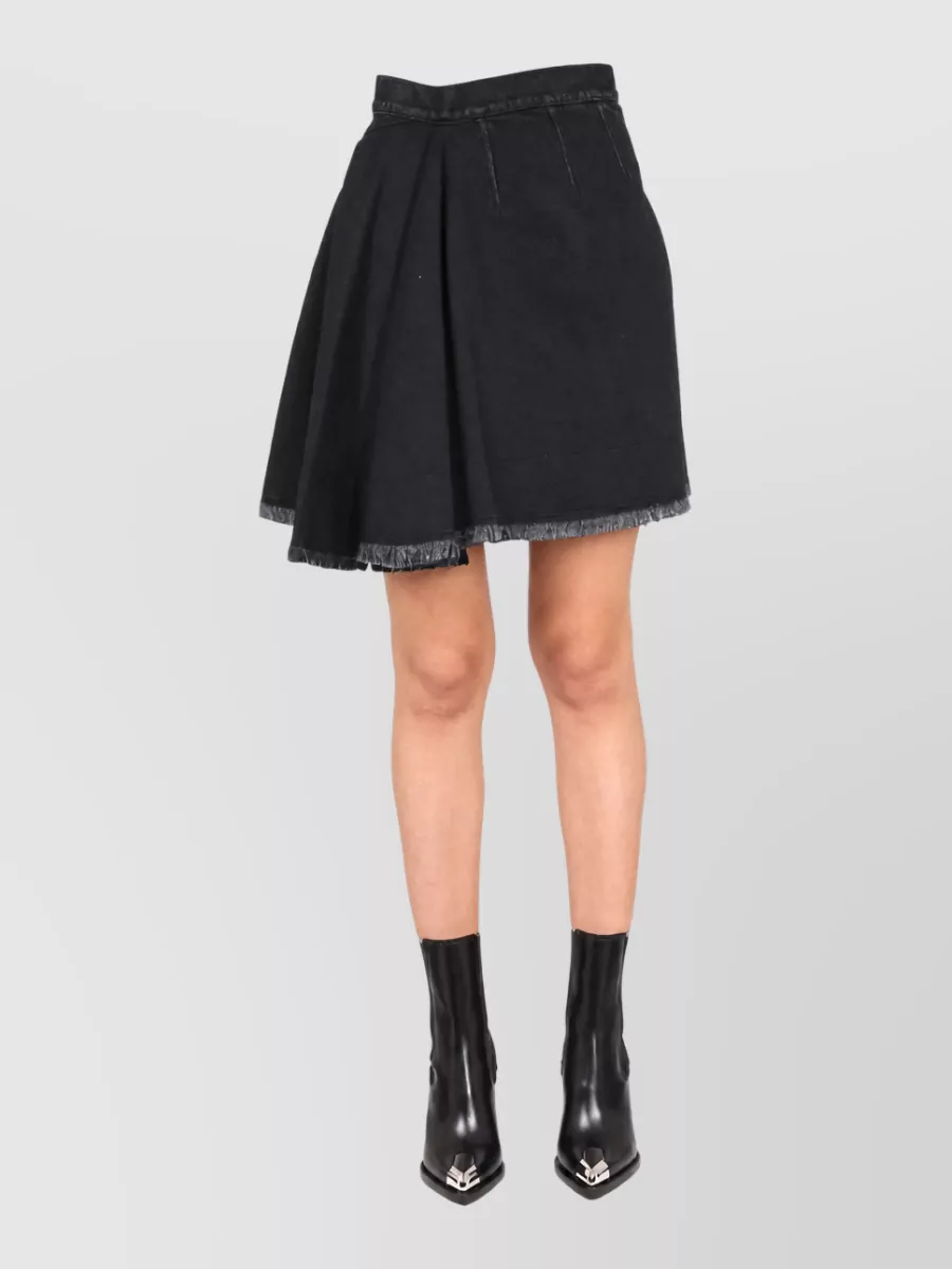 Alexander Mcqueen Cotton Asymmetric Mini Skirt
