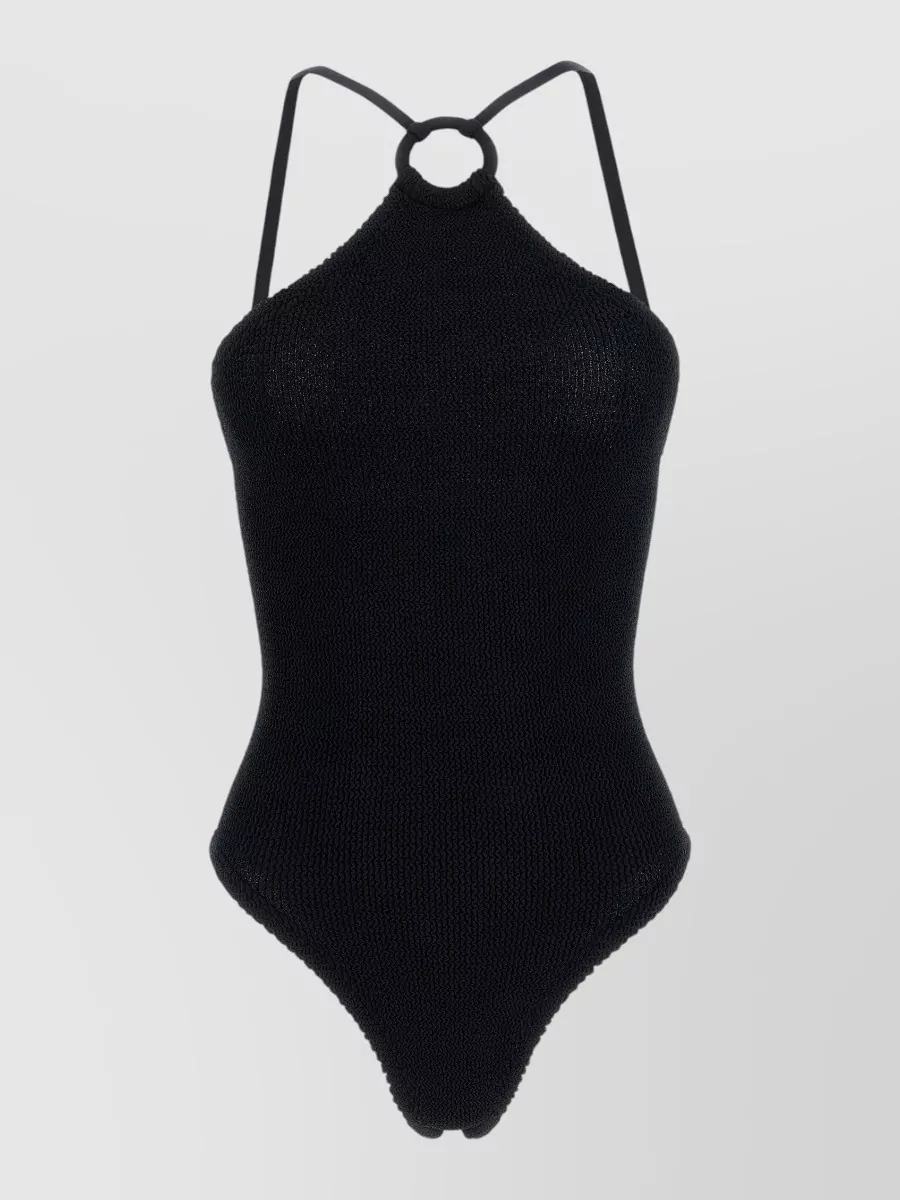 Hunza G Crinkle halterneck swimsuit