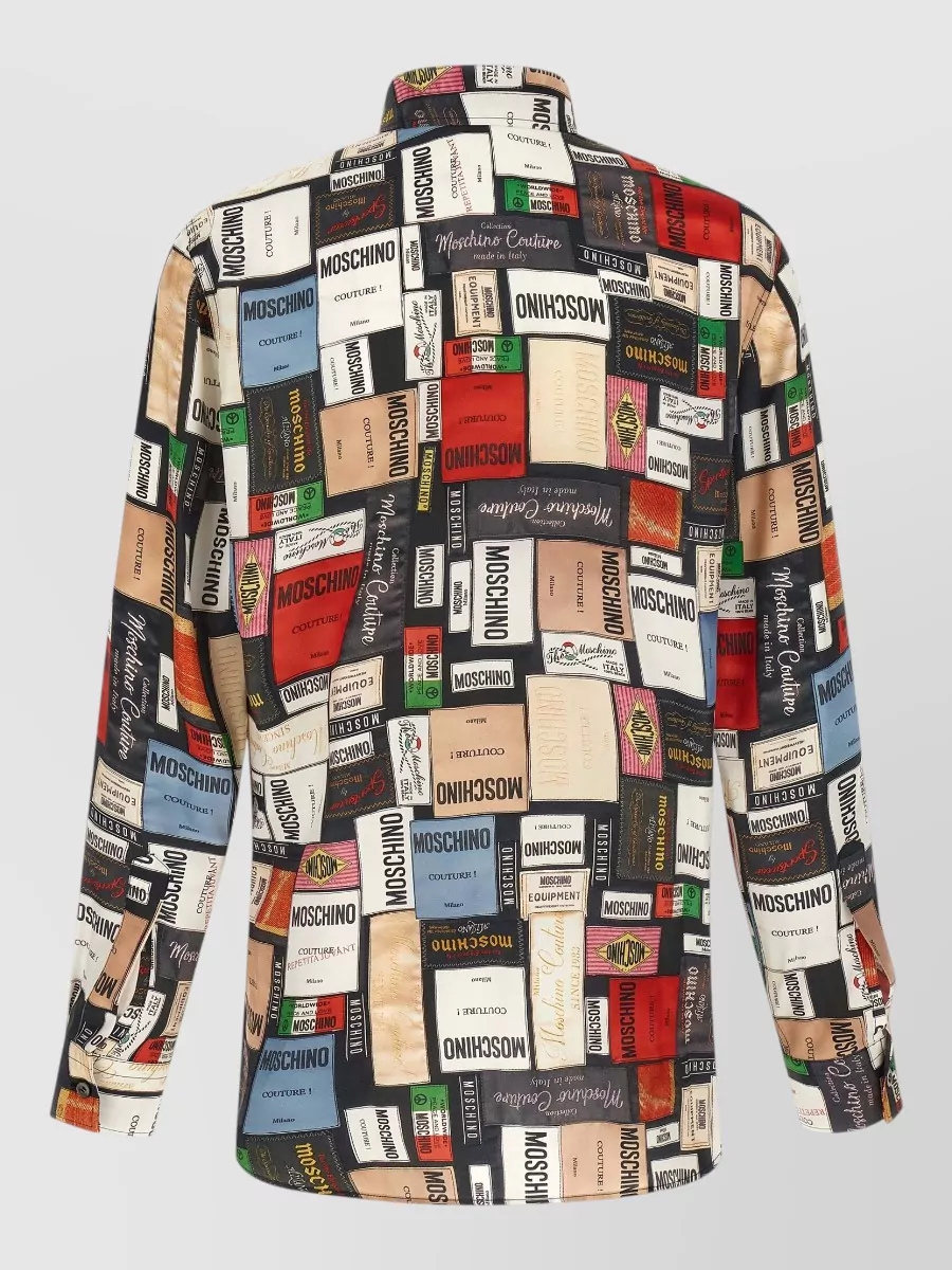 Moschino Silk Printed Long-Sleeve Shirt