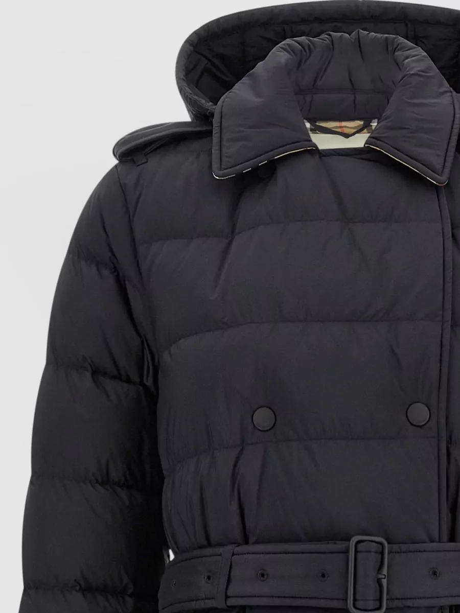 Burberry Quilted Double-Breasted Belted Puffer Jacket